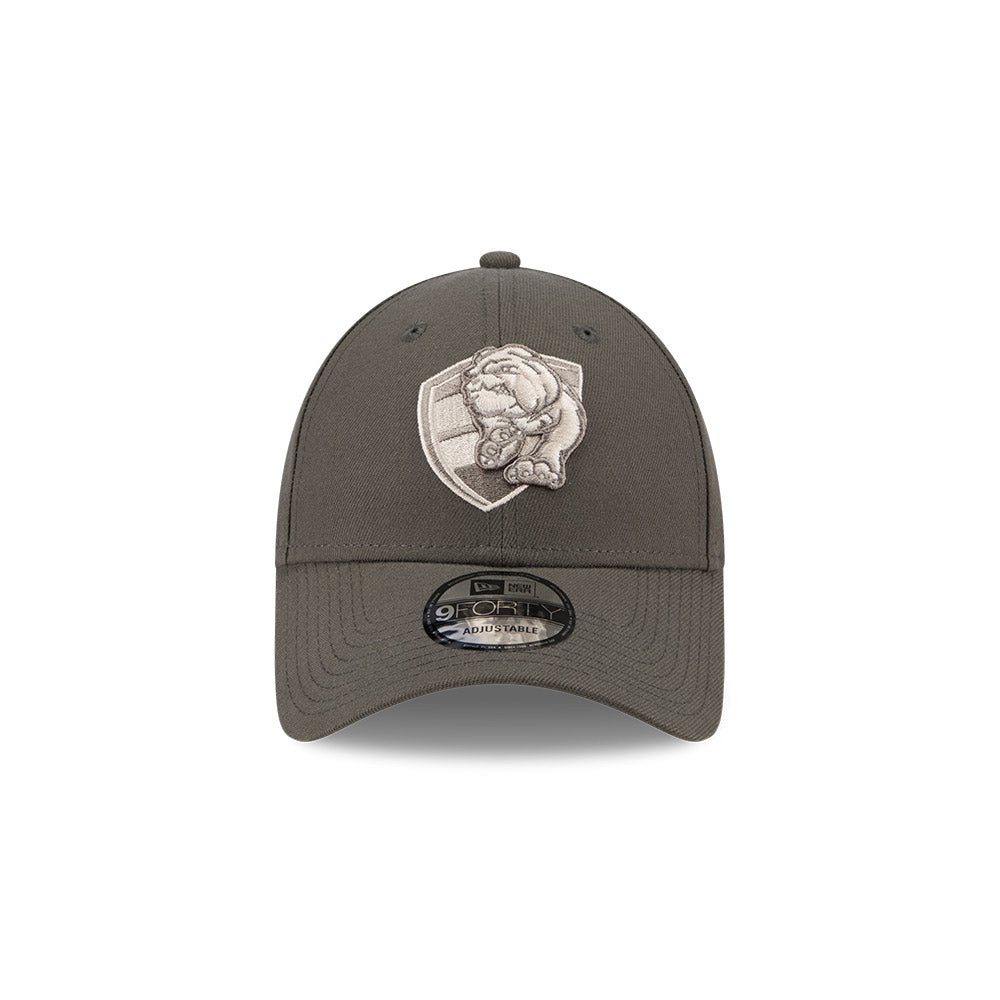 Western Bulldogs Hat - AFL 2025 Dusty Charcoal Grey 9Forty Strapback Cap - New Era